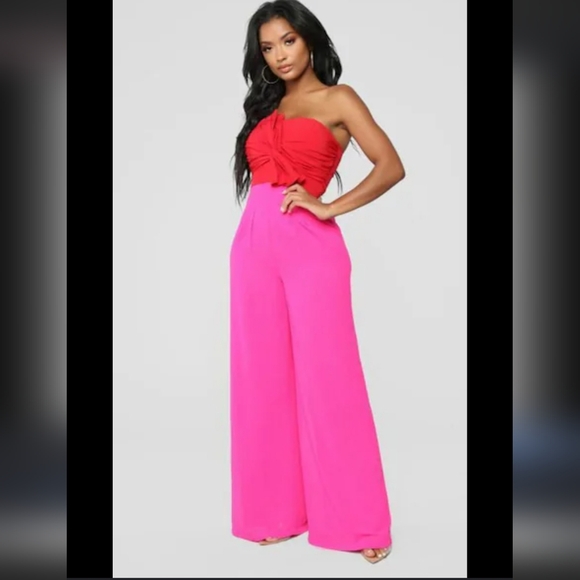 Hot Pink Wide Leg Palazzo Pants - Picture 1 of 6